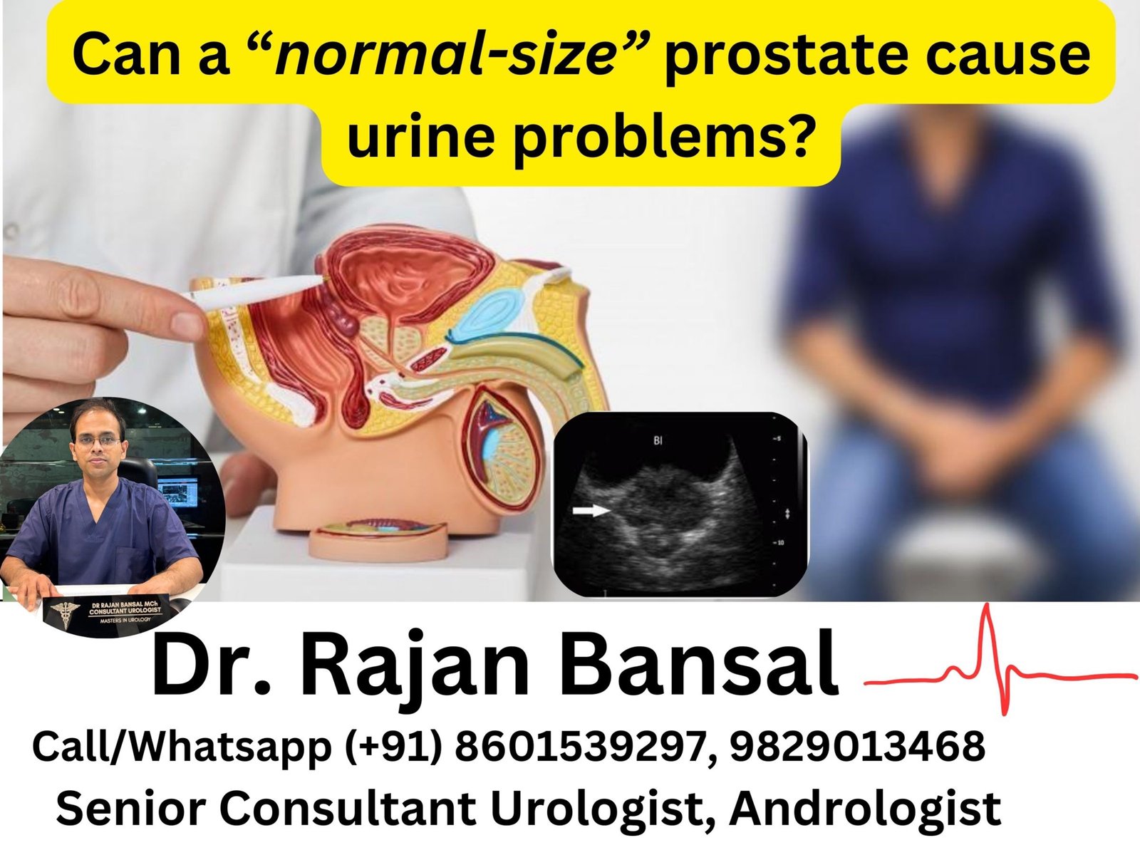Can a normal-size prostate cause urine problems?